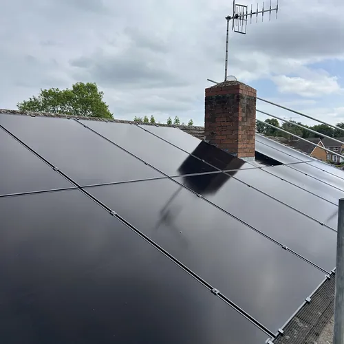 All-black solar panels on a tiled roof, typical of solar panel installation in Birmingham